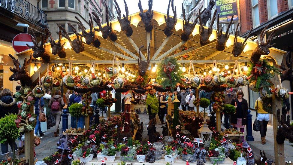 A stall at Manchester's Christmas market