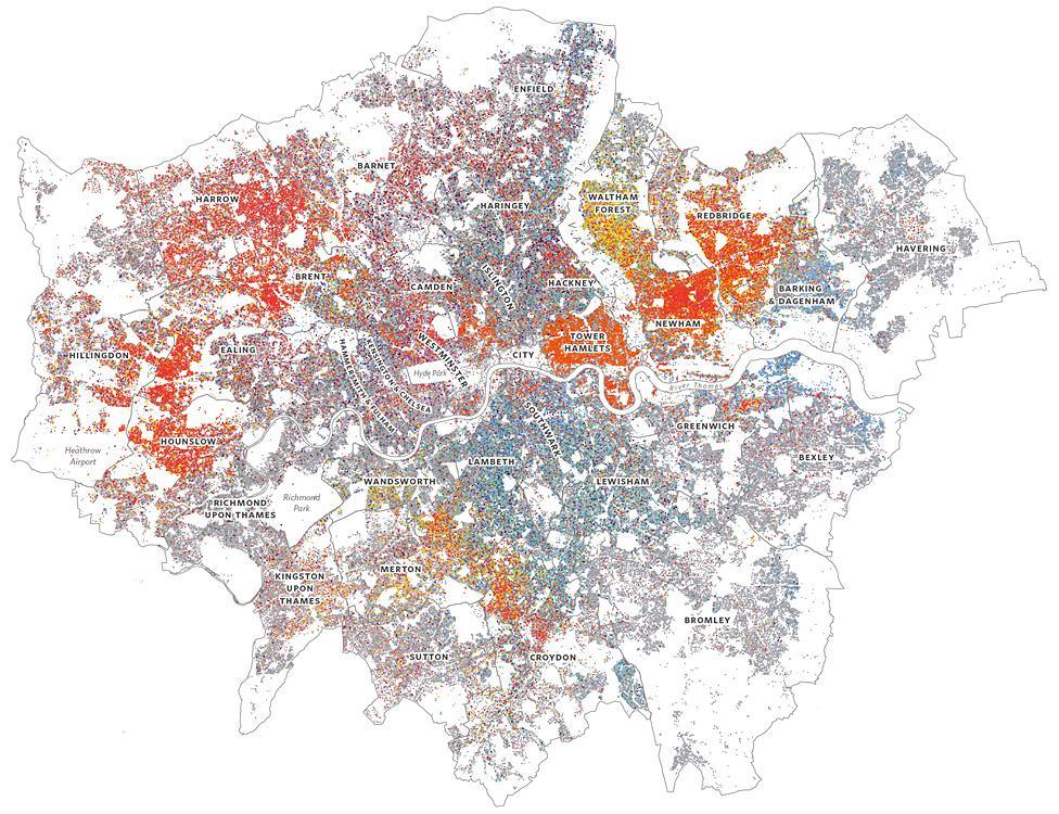 Self-reported ethnicity, London (source: 2011 Census, ONS)