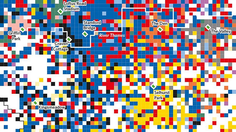 London's football clubs by popularity on Twitter (Aug 2013 - May 2014) (source: Twitter, Guy Lansley and Muhammad Adnan from UCL)