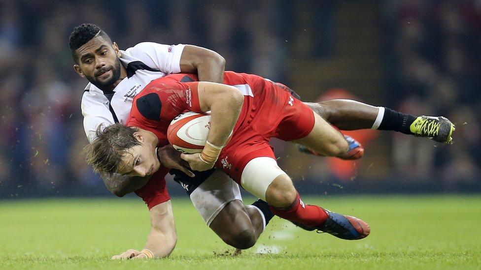 Liam Williams is tackled