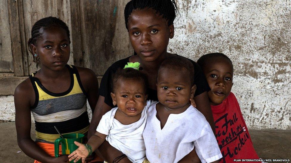 Miatta, 16, Jenneh, 12, Musa, five, Hawa, six months and Miatta’s son Larmie, one