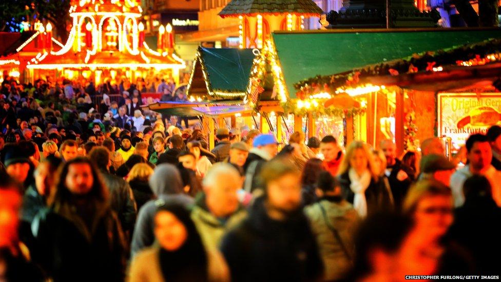 Crowds at the German Market