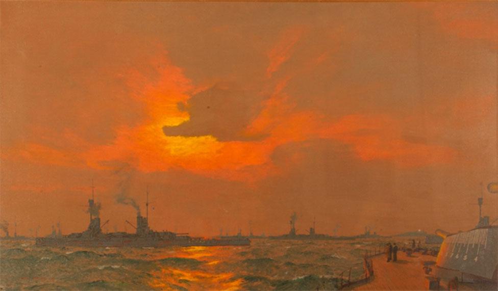 Painting of the German surrender by Charles Pears