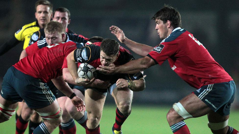 Action from Dragons v Munster