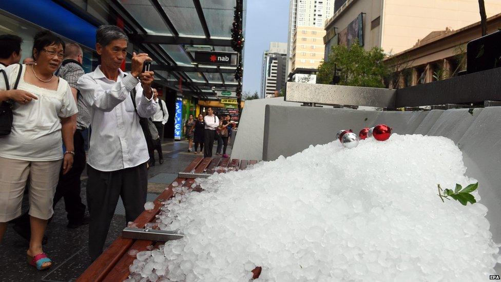 Man photographs hailstones