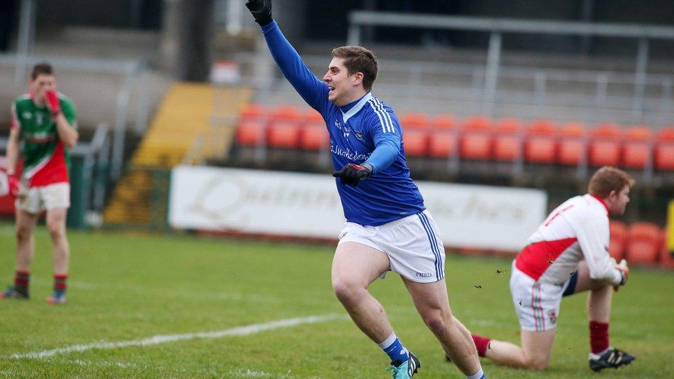 Gary O'Boyle scored Warrenpoint's goal as they beat Inniskeen of Monaghan 1-14 to 1-07 in the Intermediate football decider at Armagh