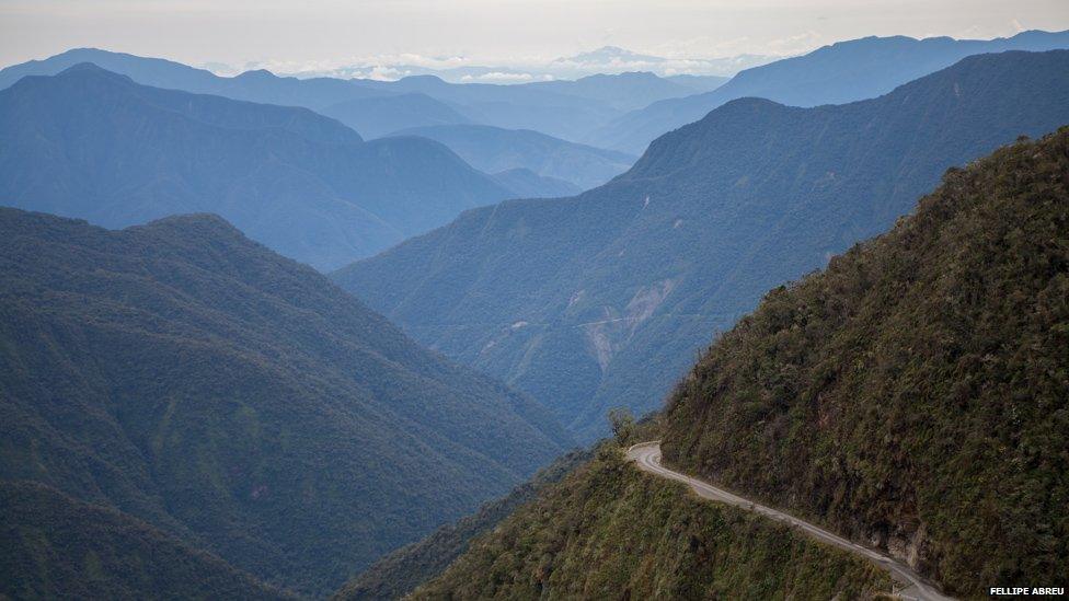 A view of the Yungas road on 6 September, 2014