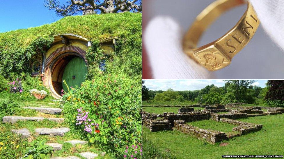 Hobbit hole, ring and Temple ruins