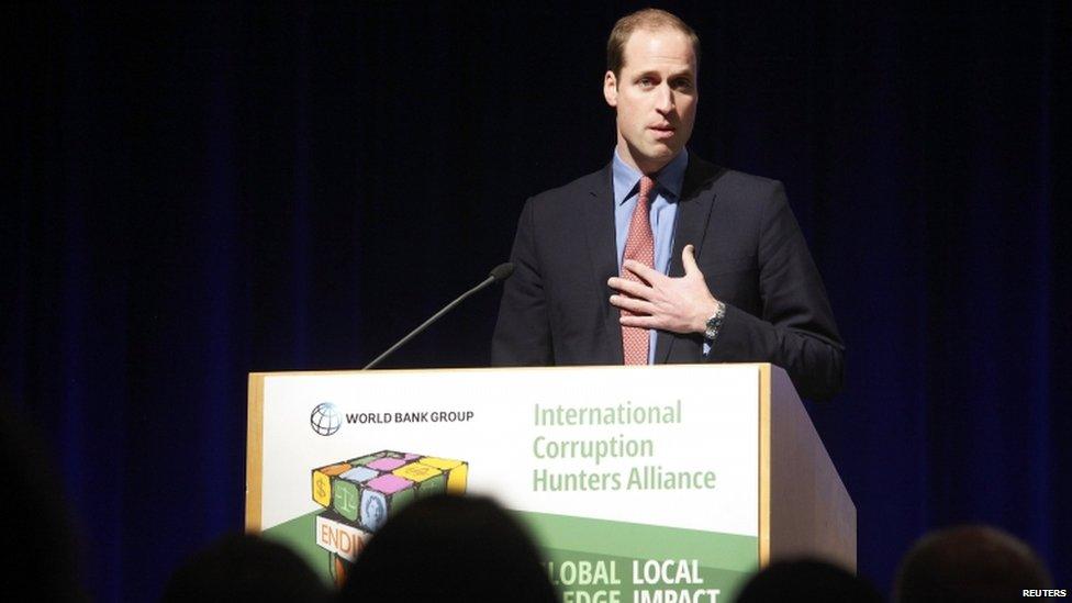 Prince William at the International Corruption Hunters Alliance event