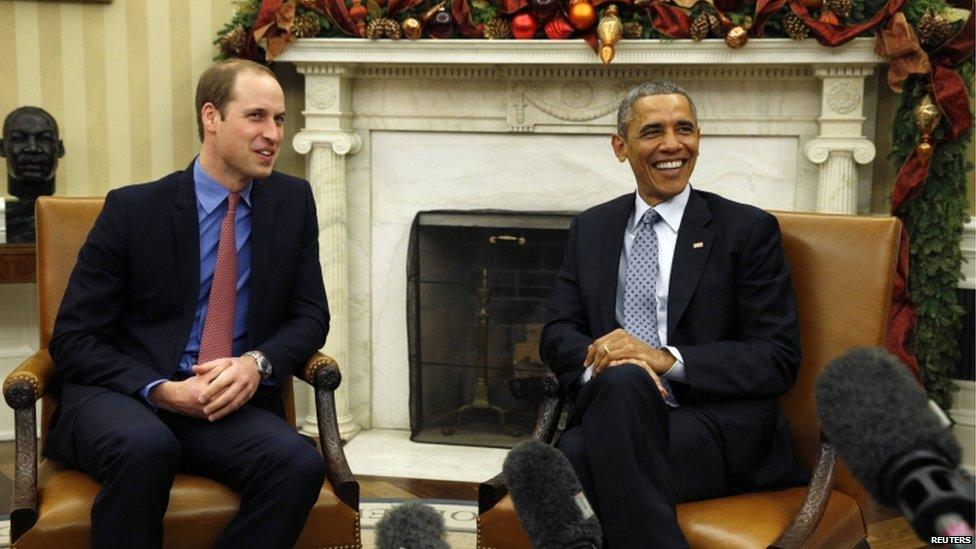 Prince William and Barack Obama