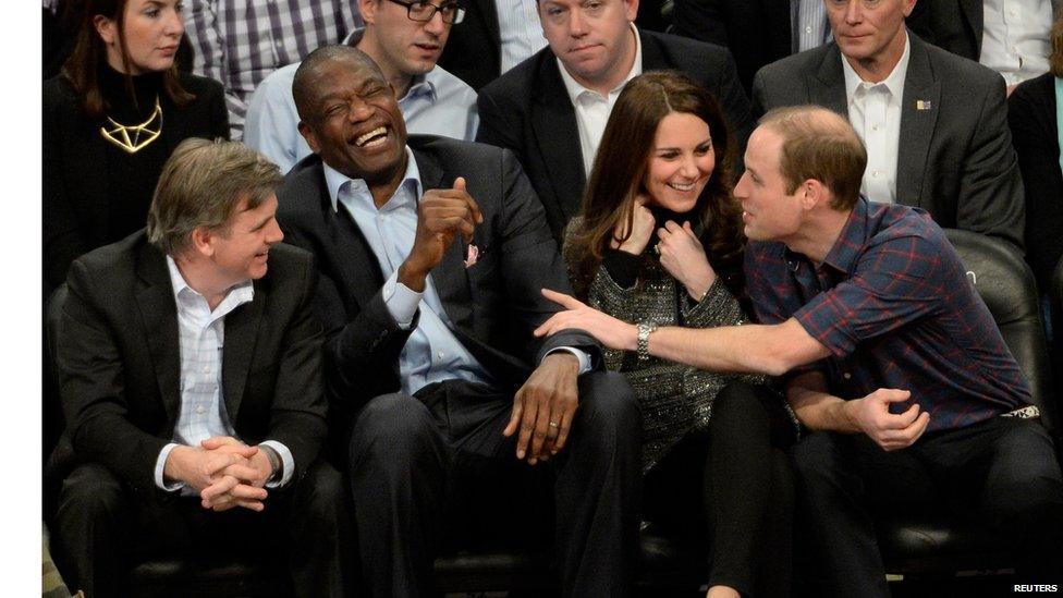 Prince William, Catherine and Dikembe Mutombo