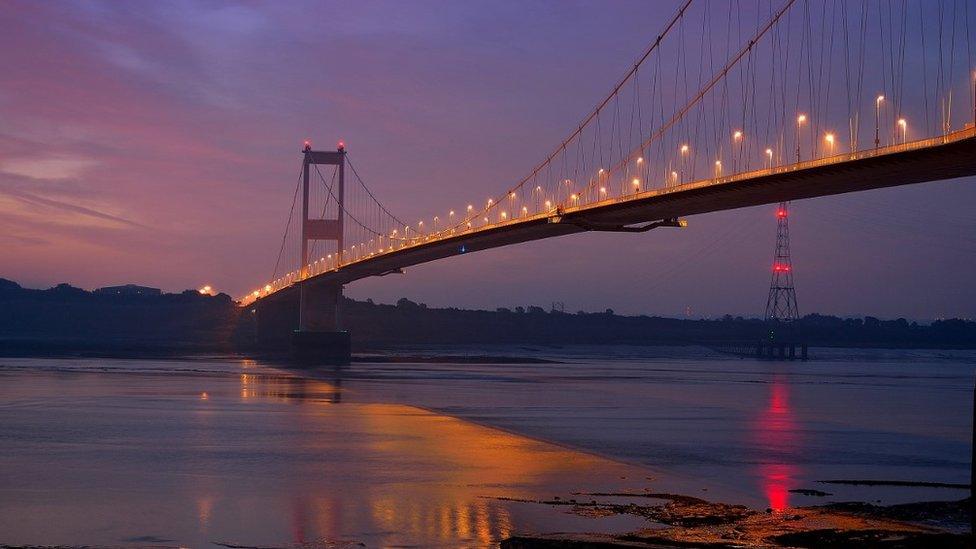 Sunrise over the Severn Bridge