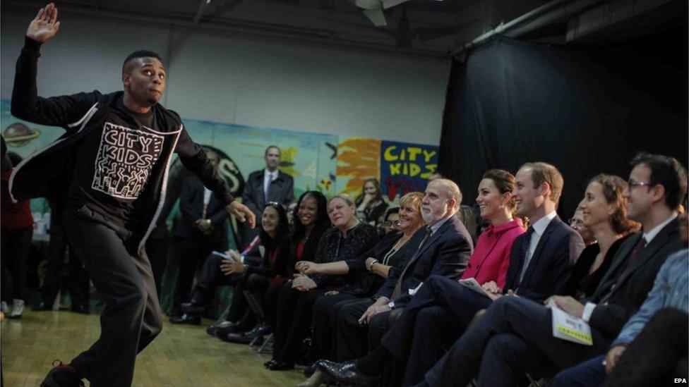 The duke and duchess on a visit to the Door and the City Kids Foundation in New York