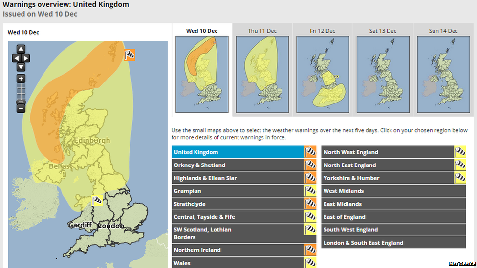 Met Office warnings