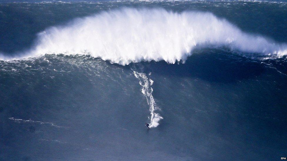 Surfer at Nazare