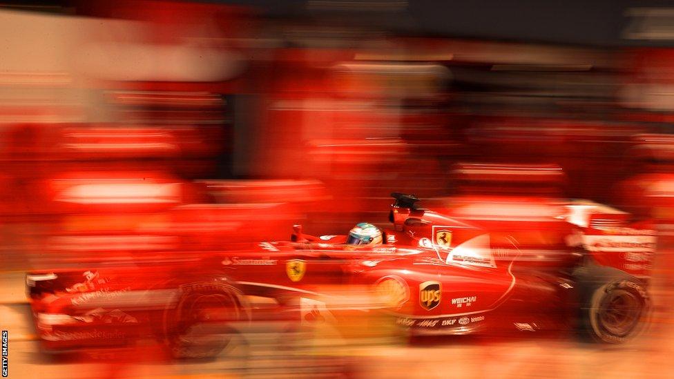 Fernando Alonso drives fro Ferrari