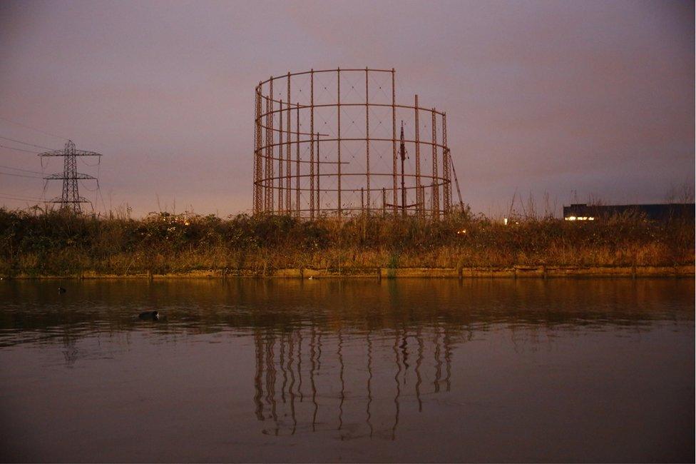 Gas holder in Edmonton