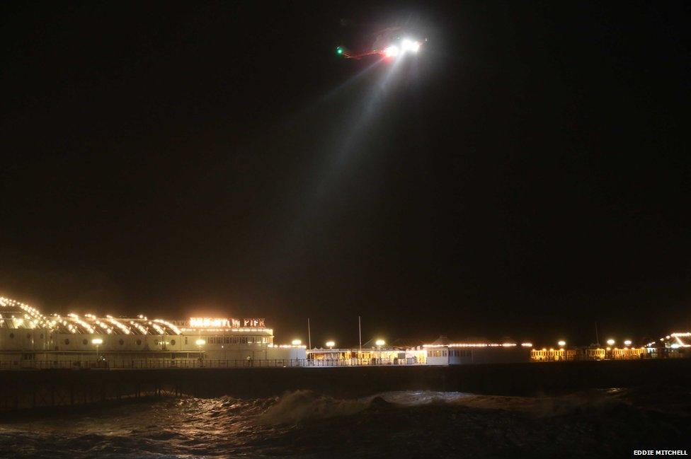 Coastguard and lifeboat teams spent the night looking for two men who are believed to have drowned