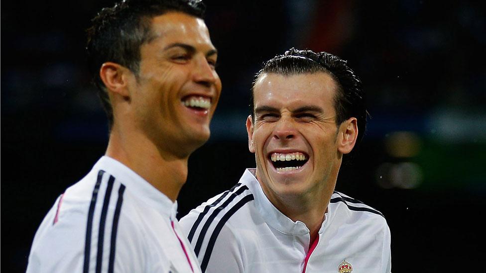 Ronaldo and Bale share a joke