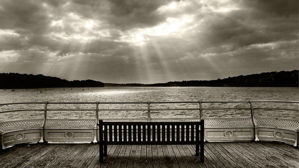 Iwan Williams took this picture of a bench of a bench on Bangor pier.