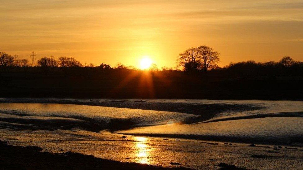 Sunset on the Cleddau estuary near Carew, Pembrokeshire, by Ian Sefton