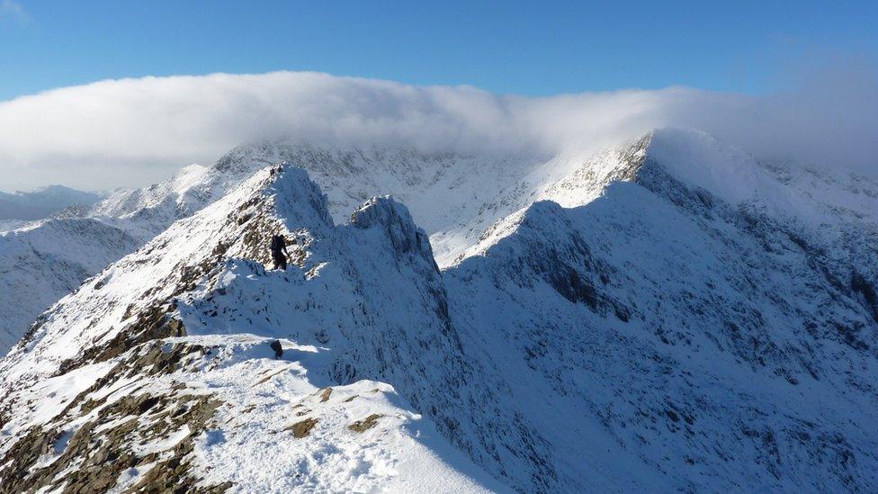 Michael Cotton from Northwich, Cheshire took this snowy picture Crib Goch in Snowdonia