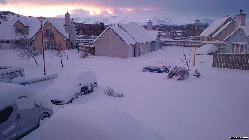 Snowfall in Aviemore