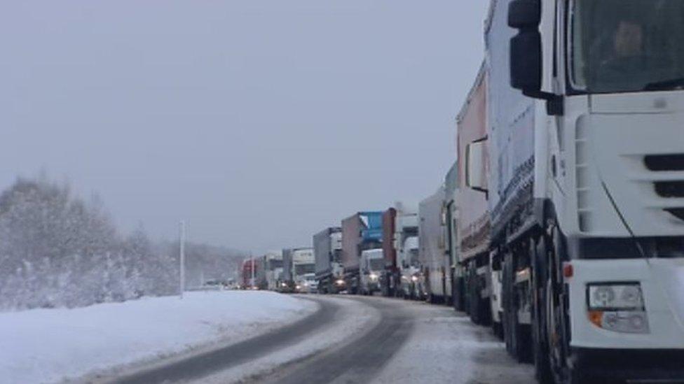 Lorries on A9 in Perthshire