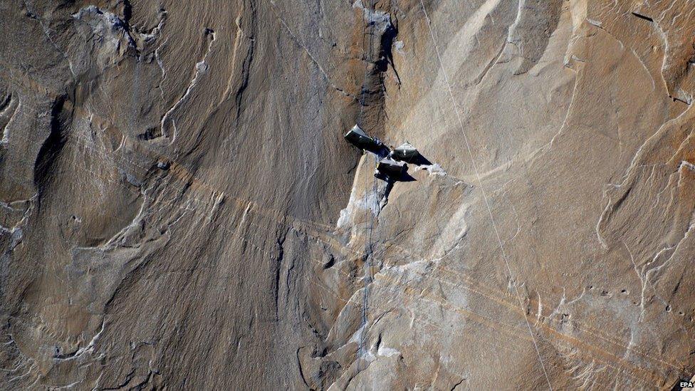 Climbers rest on El Capitan