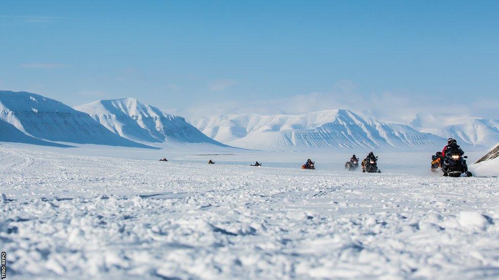 Ski Sunday presenter Ed Leigh and Co took six hours on a sled to travel from Longyearbyen the capital of Svalbard - and one of the world’s northern most permanent human settlements - to the Arctic wilderness