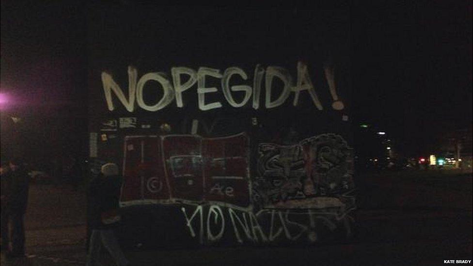 Anti-Pegida graffiti in Dresden