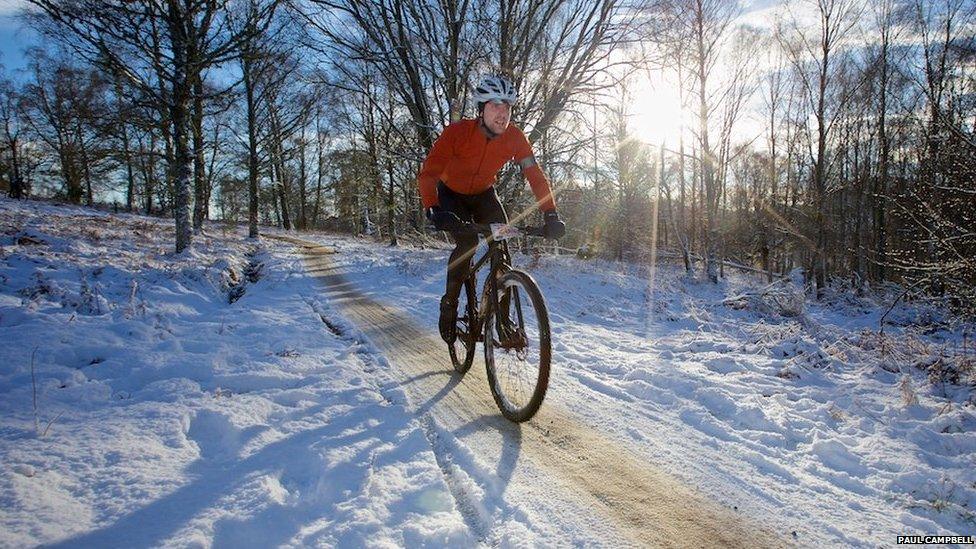 Cyclist taking part in the Strathpuffer