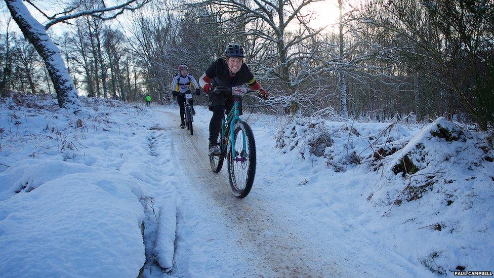 Cyclist taking part in the Strathpuffer