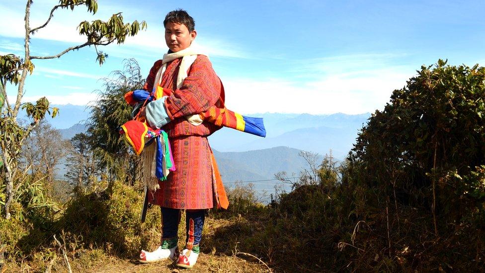 Bhutan dancer - national dress