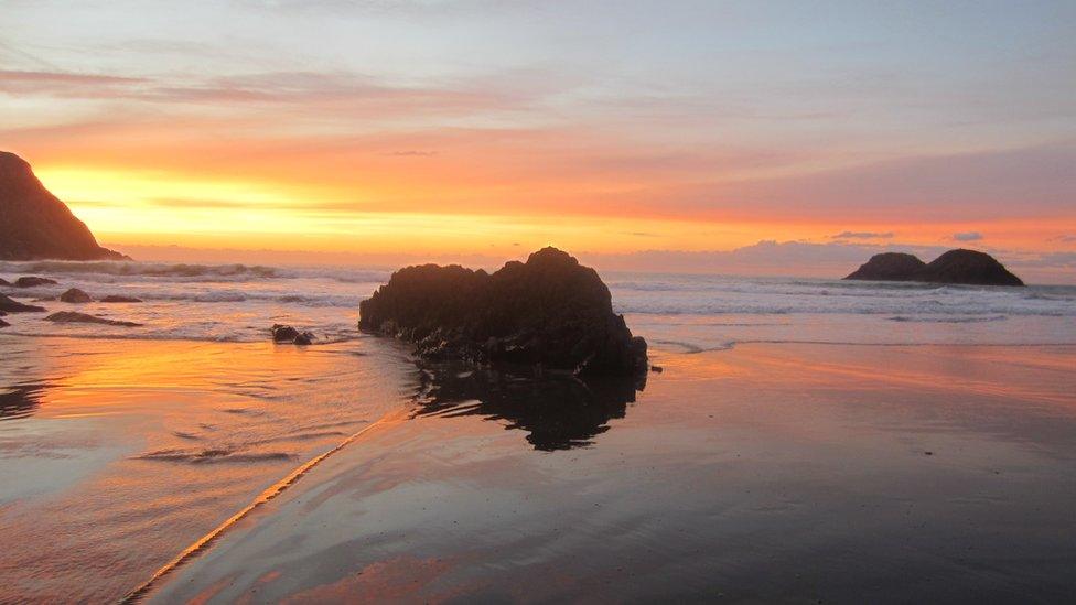 Traeth Llyfn beach near Porthgain in Pembrokeshire