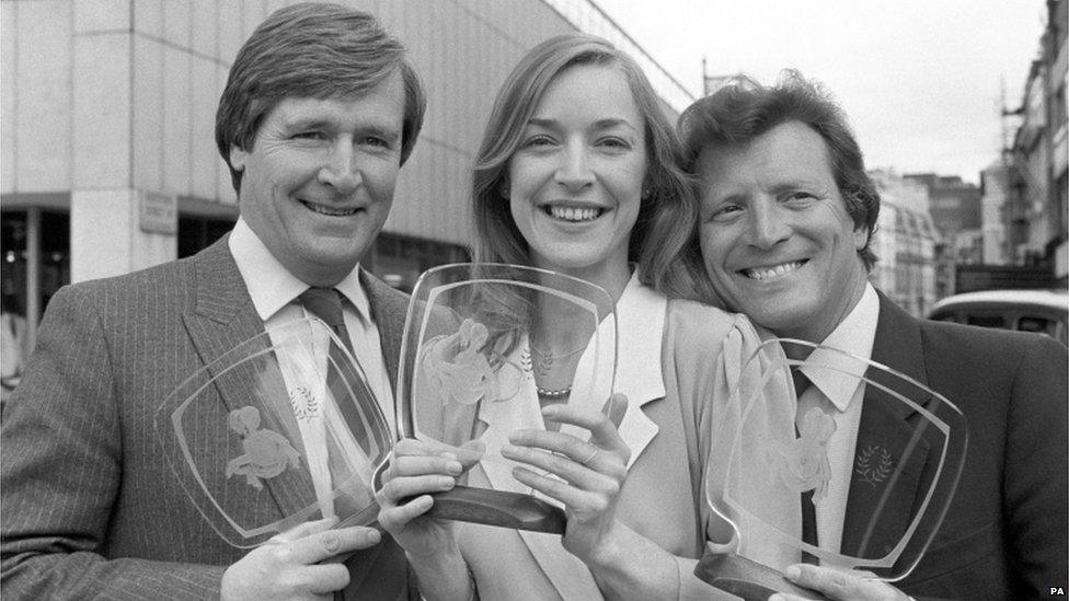 Anne Kirkbride, who played Deirdre Barlow, with other Coronation Street actors