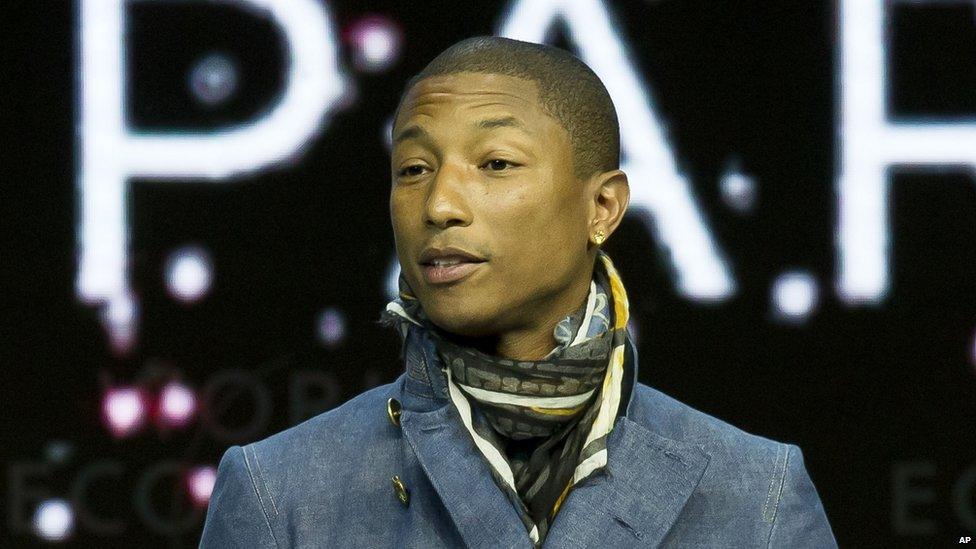 US singer Pharrell Williams at Davos