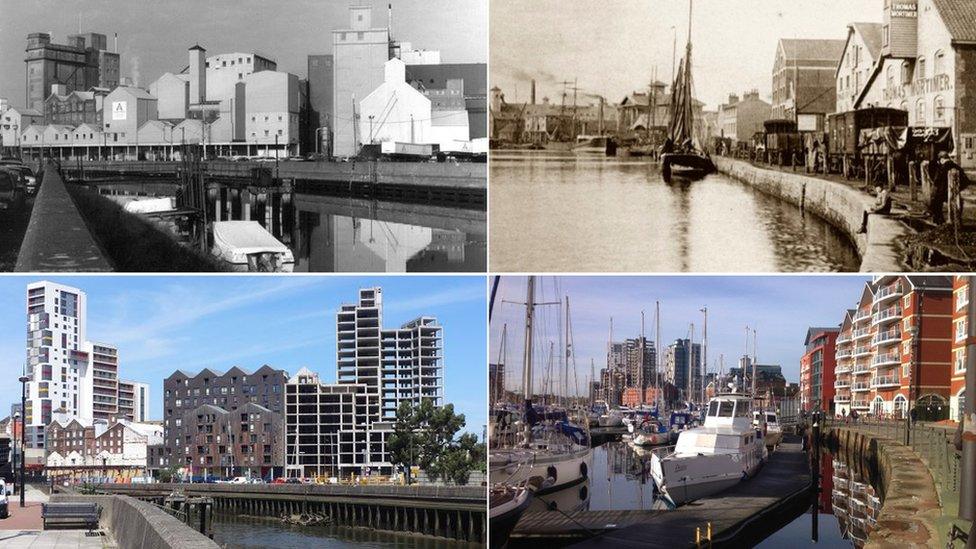 Ipswich waterfront throughout the years