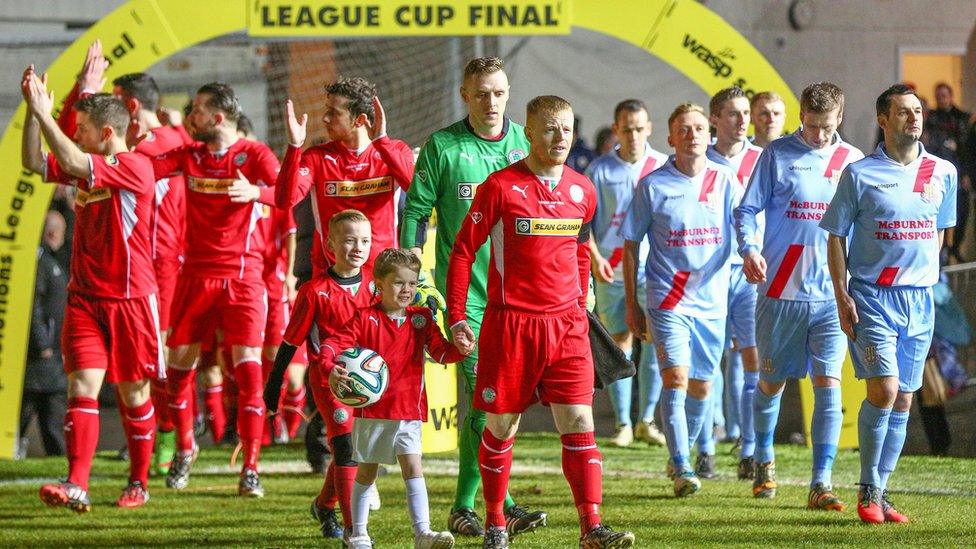 Belfast's Windsor Park was the setting for the 2014-15 Irish League Cup final between Cliftonville and Ballymena United