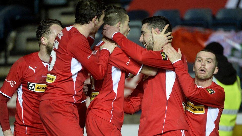 Cliftonville's top scorer Gormley struck again to put the holders 2-0 up on 37 minutes with his 31st goal of the season