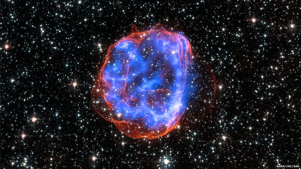 An exploded star.