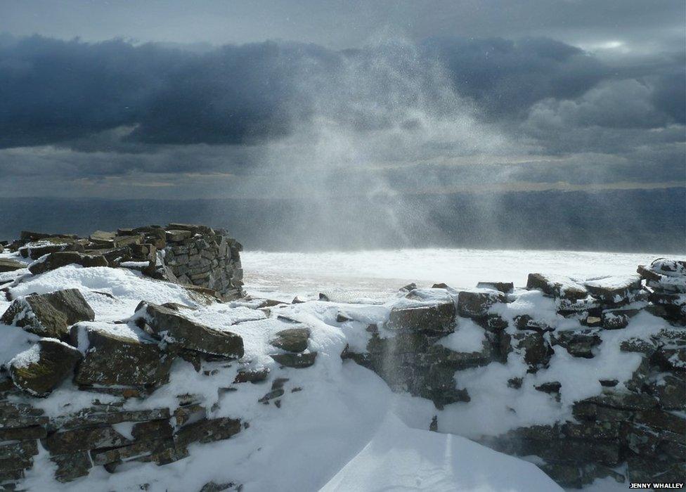 Blowing snow on Cross Fell