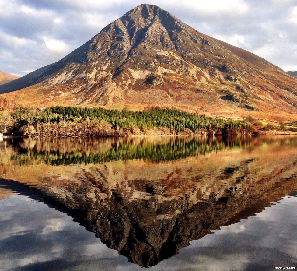 Grasmoor reflected over Crummock Water