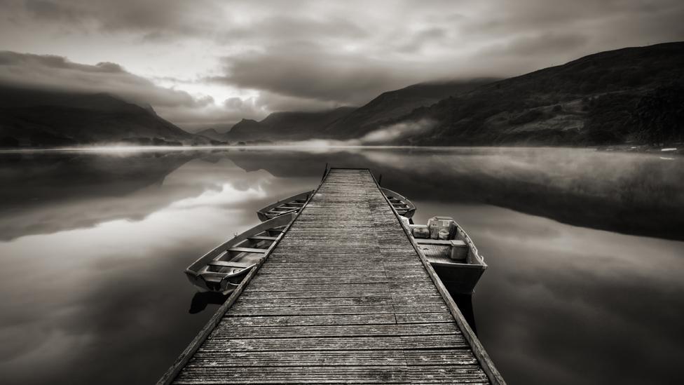 Early morning mist on Llyn Nantlle, Gwynedd taken by Iwan Williams, from Llanrug.