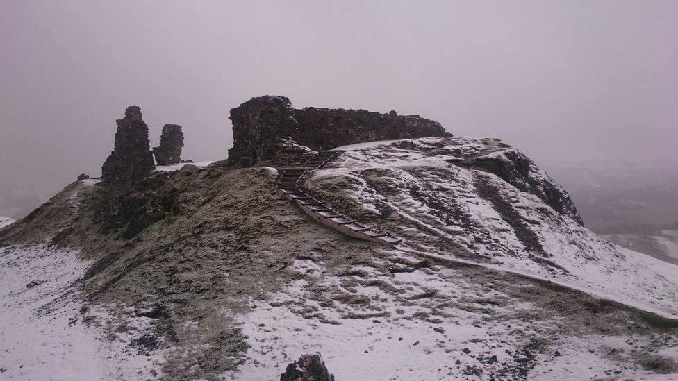 A winter image of Castell Dinas Bran, Llangollen, Denbighshire, taken by Clive Potter of Welshpool, Powys.