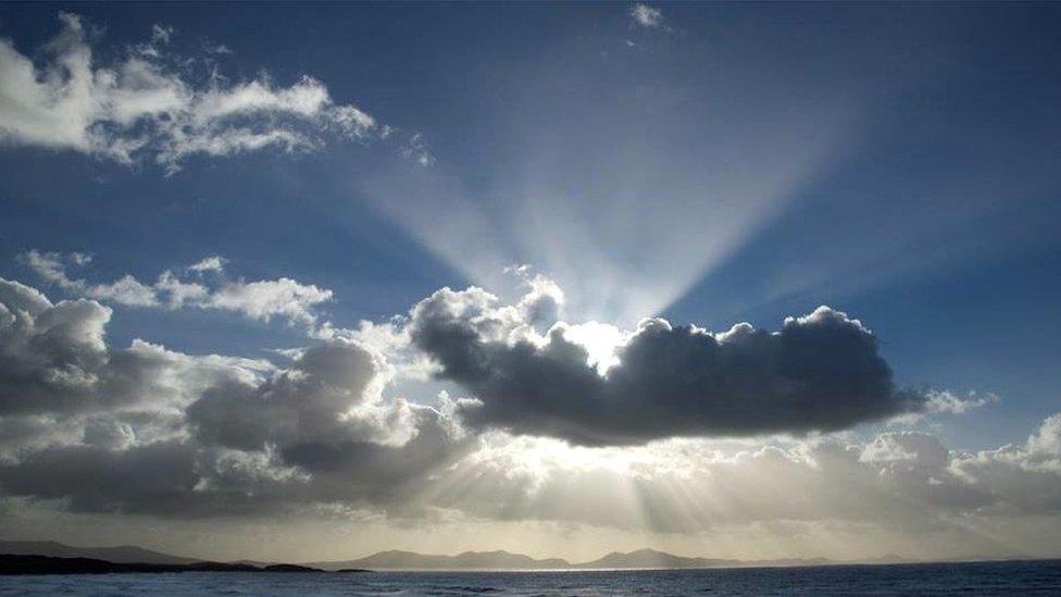 The sky above Aberffraw, Isle of Anglesey, looking out towards the Llyn Peninsula was photographed by Paul Downing.