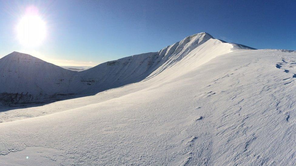 The snow on Pen y fan this week was photographed by James Godding, of Crickhowell, Powys.