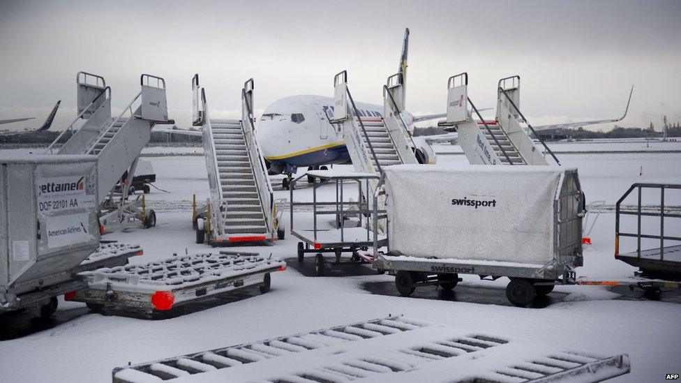 Snow at Manchester Airport
