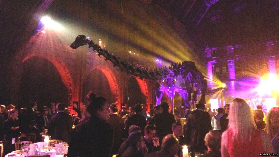 Dippy in the middle of a gala dinner, 2013. Photo by Robert Cato