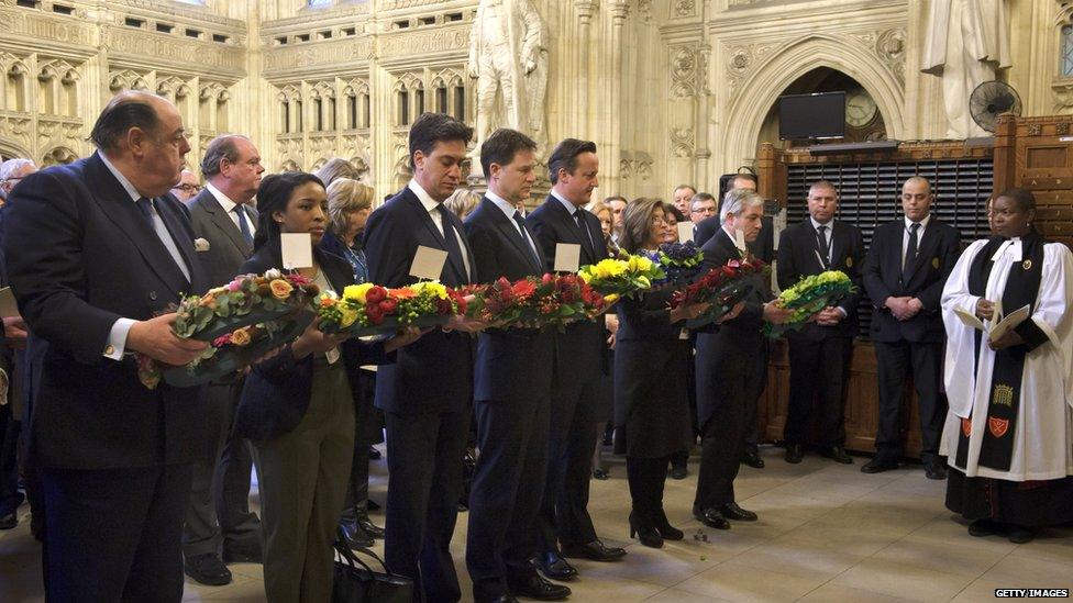 Wreath laying in Westminster Hall